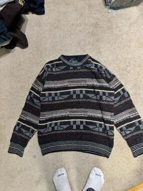 Vintage BOSA Made in Italy Southwestern Geometric Knit Sweater Coogi Style